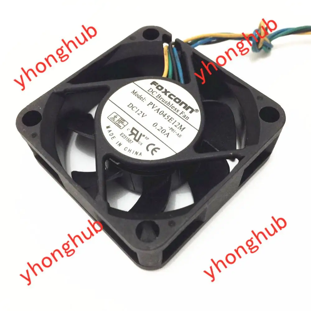 

FOXCONN PVA045E12M P01 DC 12V 0.20A 45x45x15mm Server Cooling Fan