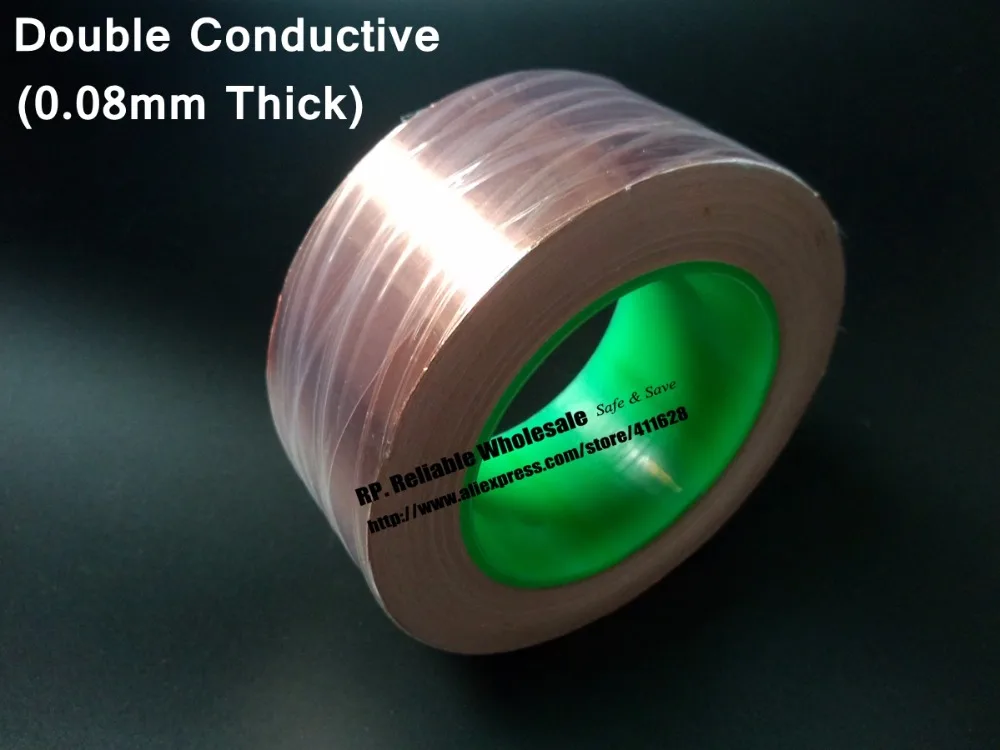 

65mm*30M*0.08mm thick Single Sticky, Two Face Conducting Copper EMI Shielding Foil Tape fit for Transformer, PDA