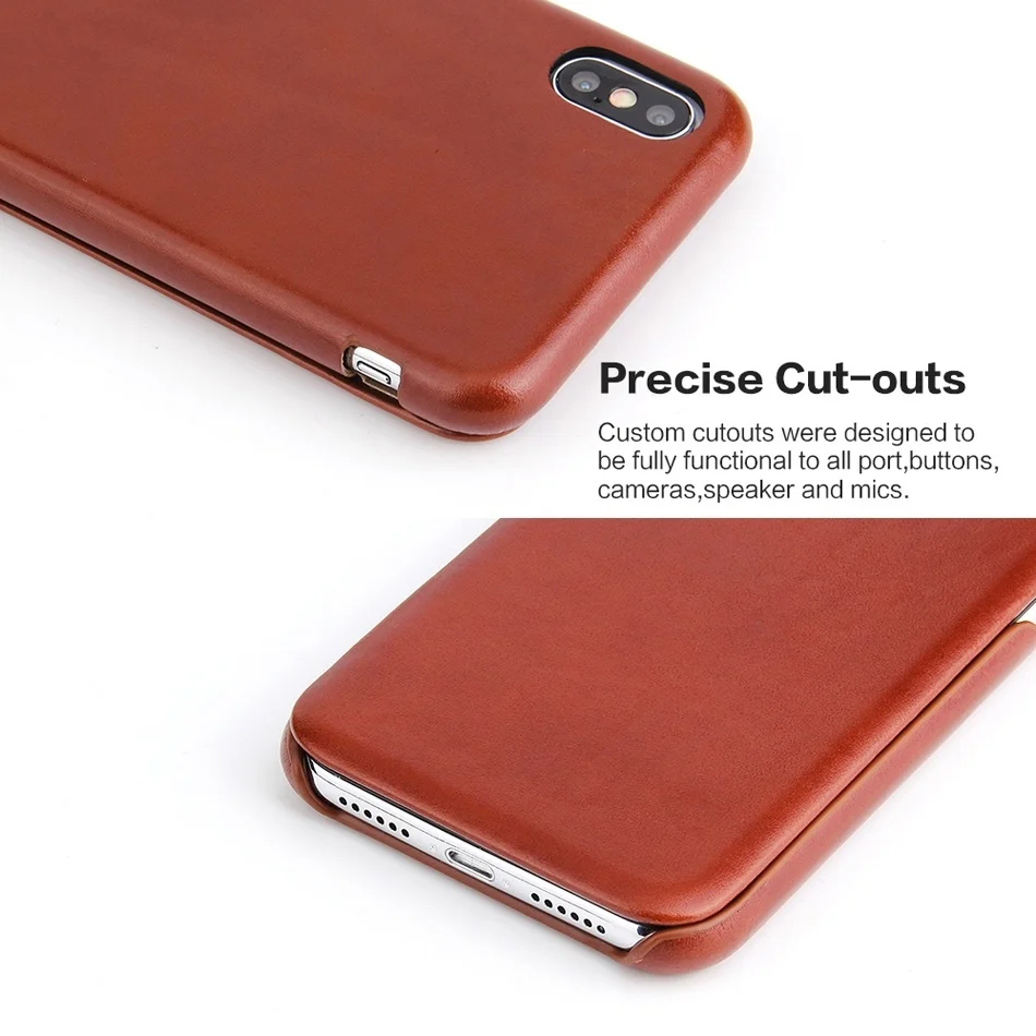 Leather Flip Cover Case for Apple iPhone 15 7 8 Plus X XR XS Max 11 12 14 Pro 13 Mini SE 2020, 100% Genuine, Wireless Charging