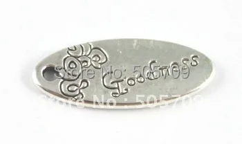 180PCS Tibetan Silver Color oval GOODNESS charm A15209