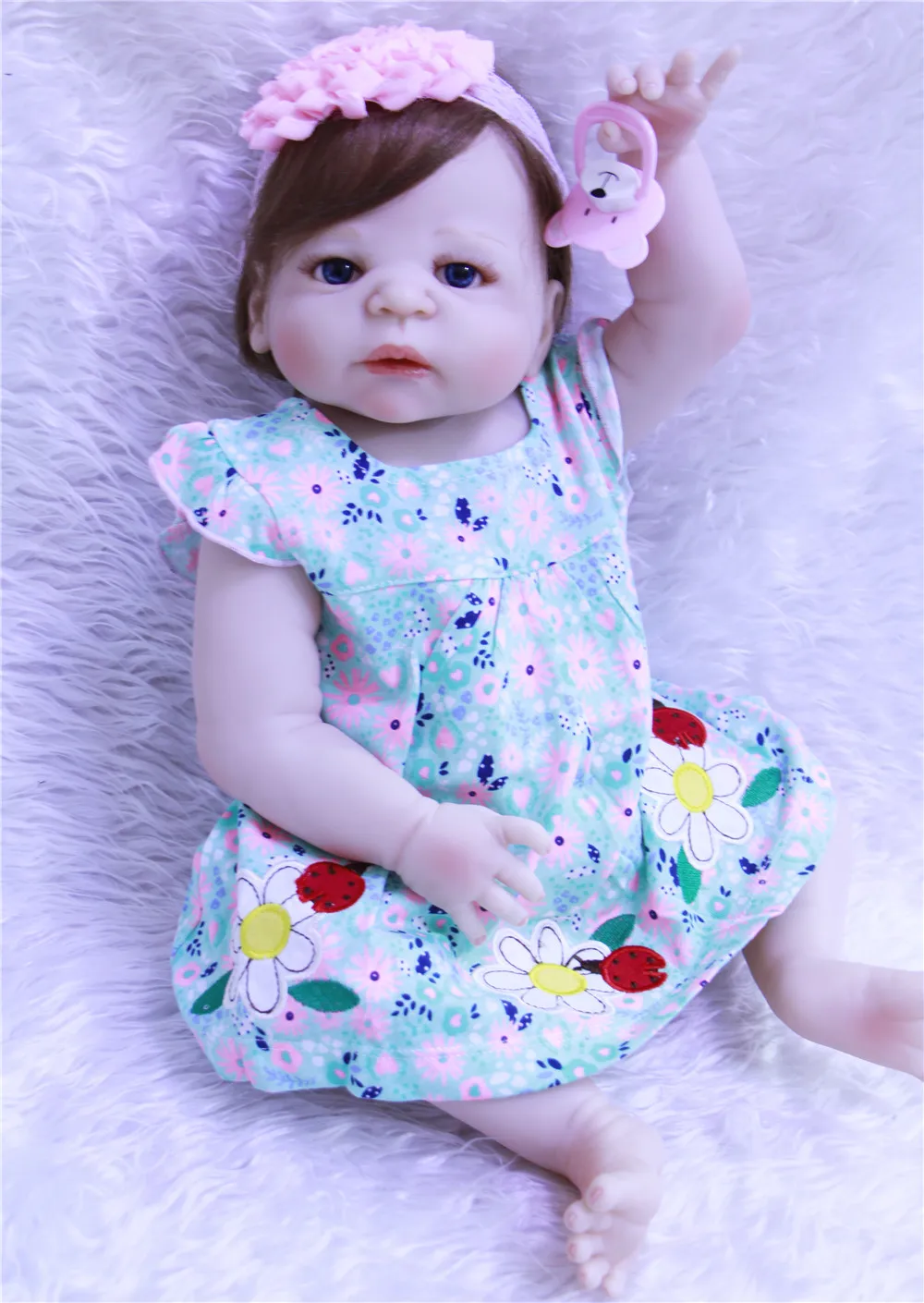 

Bebe Silicone reborn realista 23"57cm NPK Reborn Baby Doll kids Playmate Gift For Girls toy dolls can bathe boneca reborn