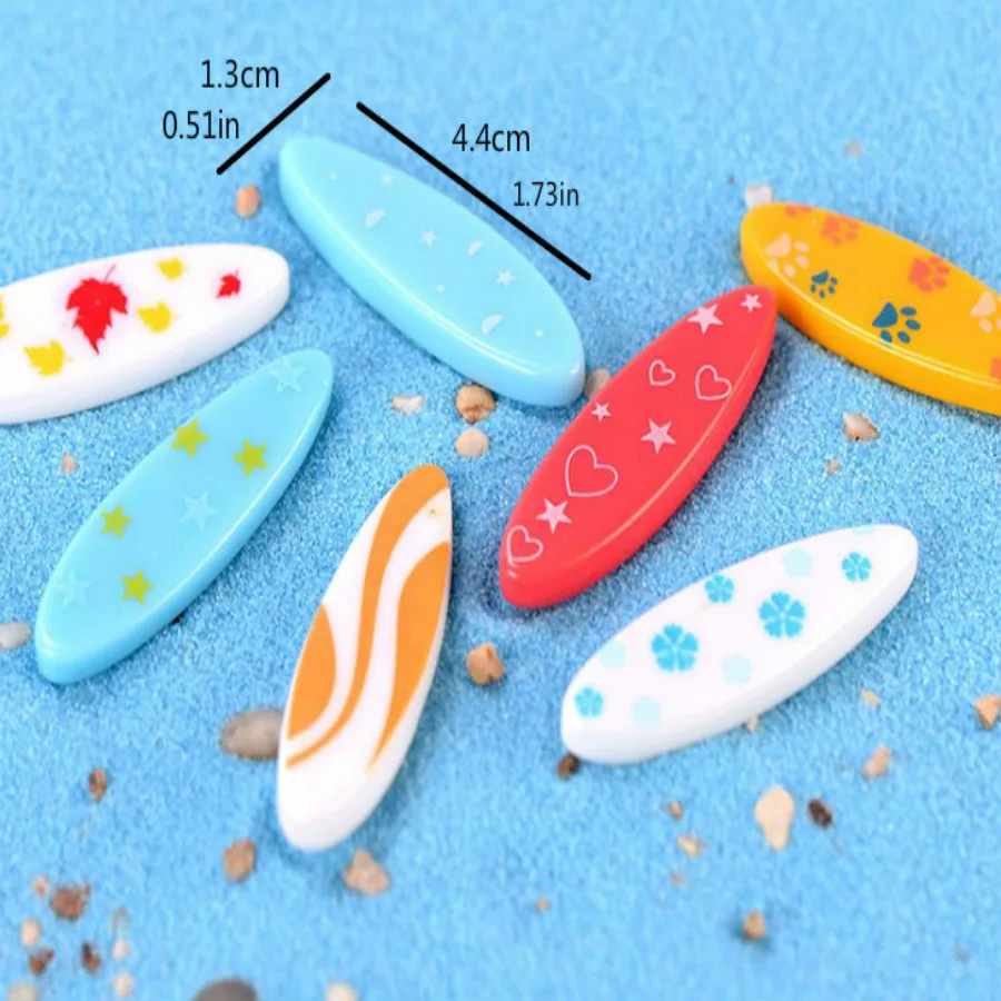 Planche de surf de Style méditerranéen, Micro paysage, artisanat en résine, petits ornements, accessoires de plage, DIY, 10 pièces/lot