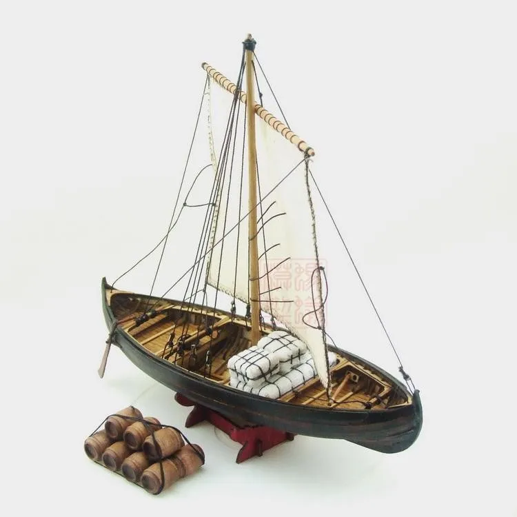 木製帆船モデル 約60cm NIDALE モデル サクル 1/72 北欧クラシック木製帆船キット バイキング