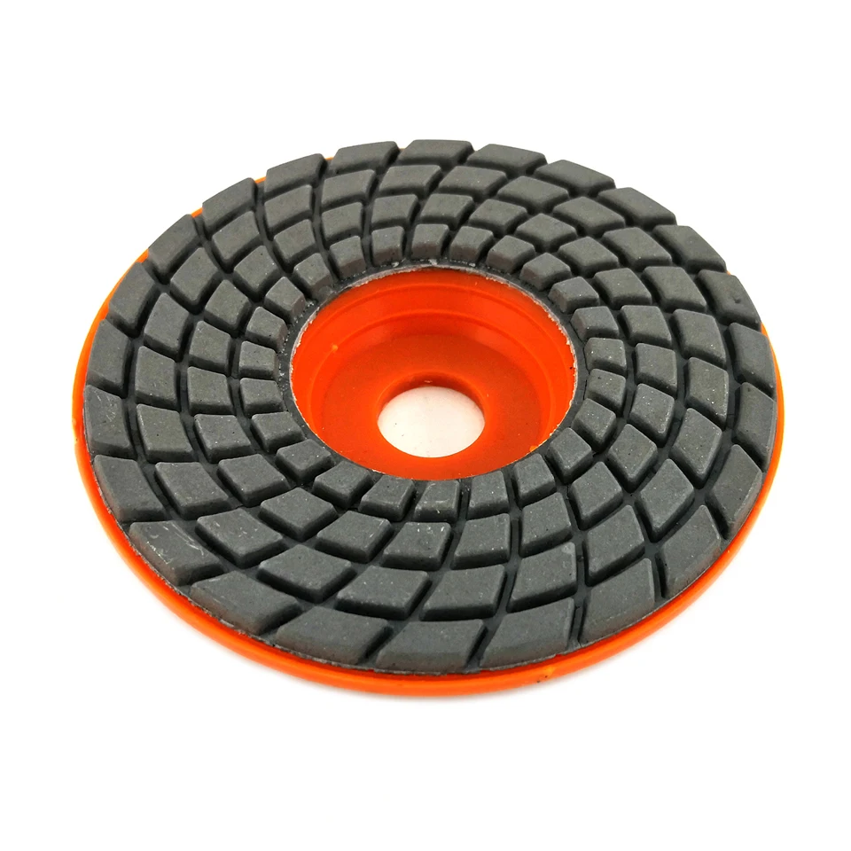 Imagem -04 - Rijilei Peças Conjunto 100 mm Almofada de Polimento Diamante Polegada Molhado Flexível Granito Polimento Almofadas Piso Concreto Mármore Moagem Discos Zj06