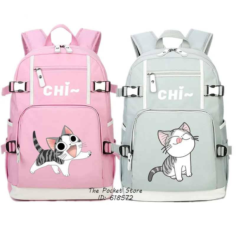 Kawaii Cat Women Backpack Chi\'s Sweet Home Cute Backpack Chi Cat Canvas School Bags Mochila Feminina Pink Travel Bagpack