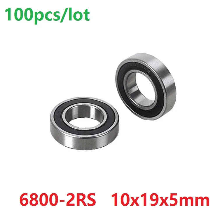 

100pcs/lot 6800RS 6800-2RS 6800 RS 2RS ball bearing 10*19*5 Deep Groove Ball Bearing 10x19x5 mm