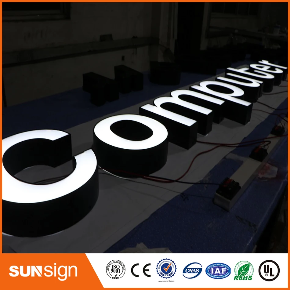 Illuminated led stainless steel letters and signs