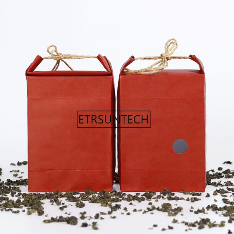 Red Rice Tea Paper Packaging Bag Portable Kraft Paper Weddings Favor And Gift Bag With Window