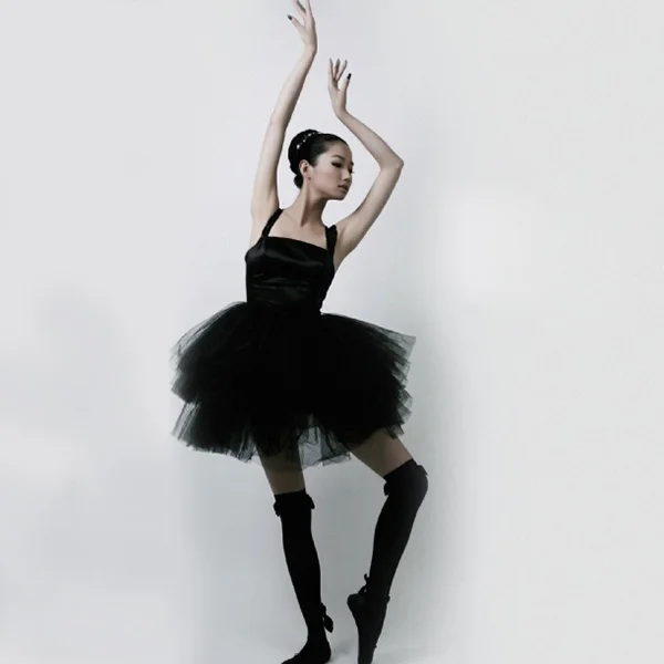 High Quality Women Ballet Skirt Dance Clother Ballet Fashion Sexy Black Swan Mesh Costume Dance Short Skirt Asian/Tag Size S-2XL