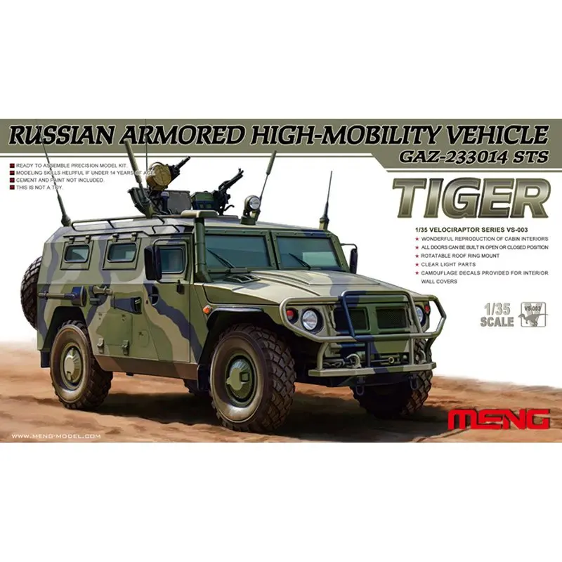 

Meng Model VS-003 1/35 Russian Armored High-Mobility Vehicle STS "Tiger" - Scale Model Kit