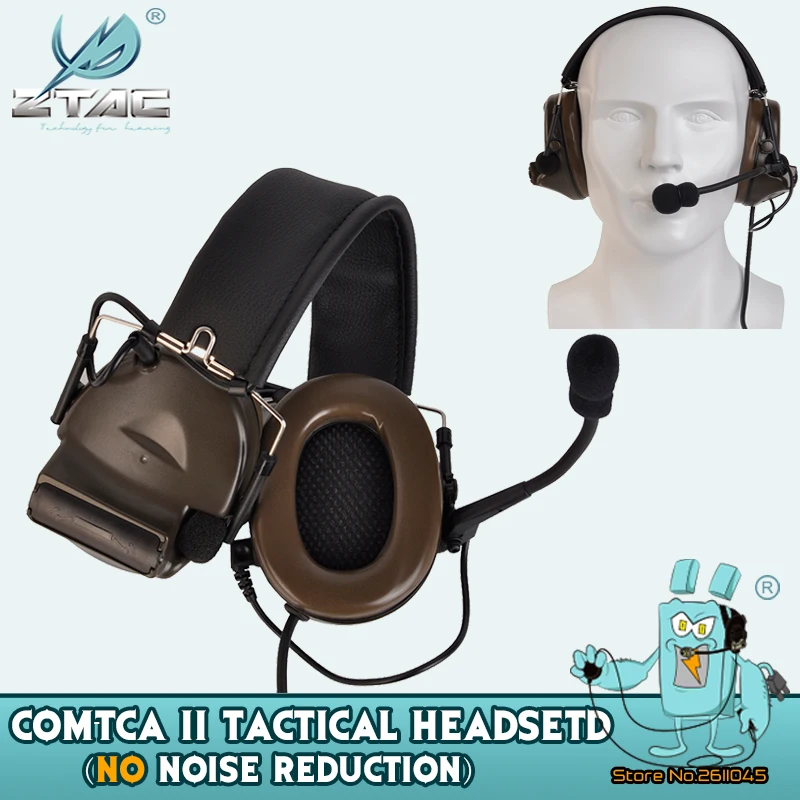 Z-TAC SoftairTactical Headphones Military Comta II NO Noise Reduction Communication Tactical Headset For Walkie-talkie Z151