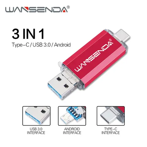 3-in-1 USB Flash Drive 512GB WANSENDA