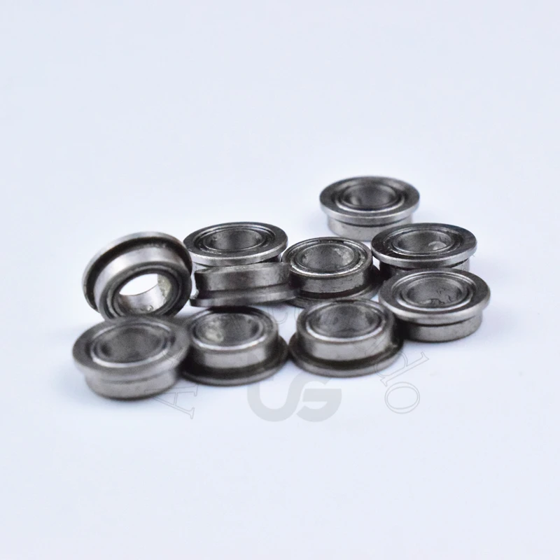 Flange Bearings 10pcs MF74ZZ 4*7(8.2)*2.5(mm) chrome steel Metal Sealed High speed Mechanical equipment parts