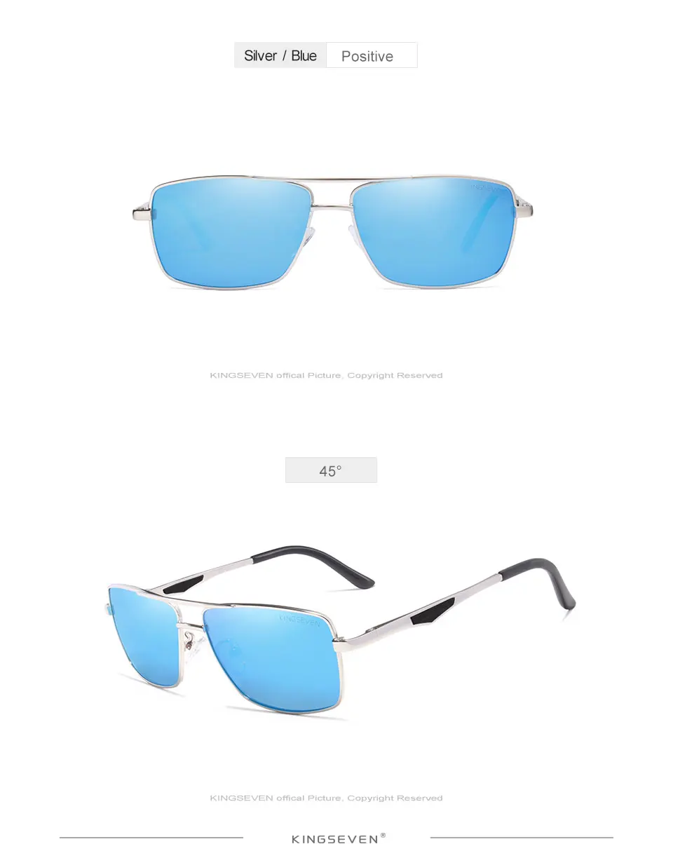 KINGSEVEN 2024 Marke Klassische Quadratische Polarisierte Sonnenbrille männer Fahren Männliche Sonnenbrille Brillen UV Blockieren Oculos N7906 – Detail 9