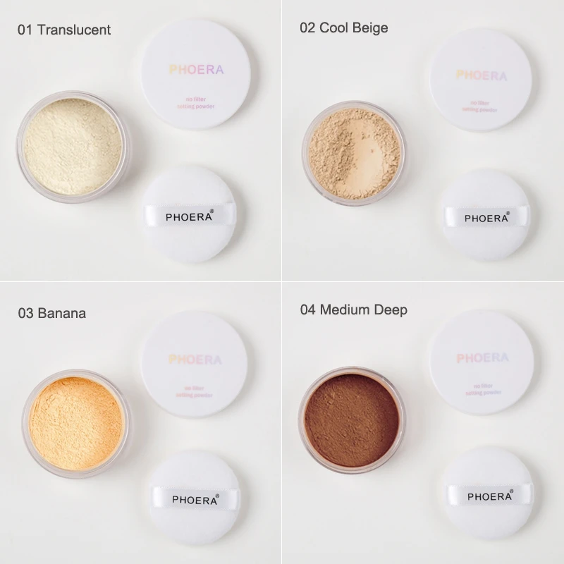 Loose Powder Smooth Setting Powder Oil control 4 Colors Face Skin Finish Powder Concealer Foundation Makeup Waterproof