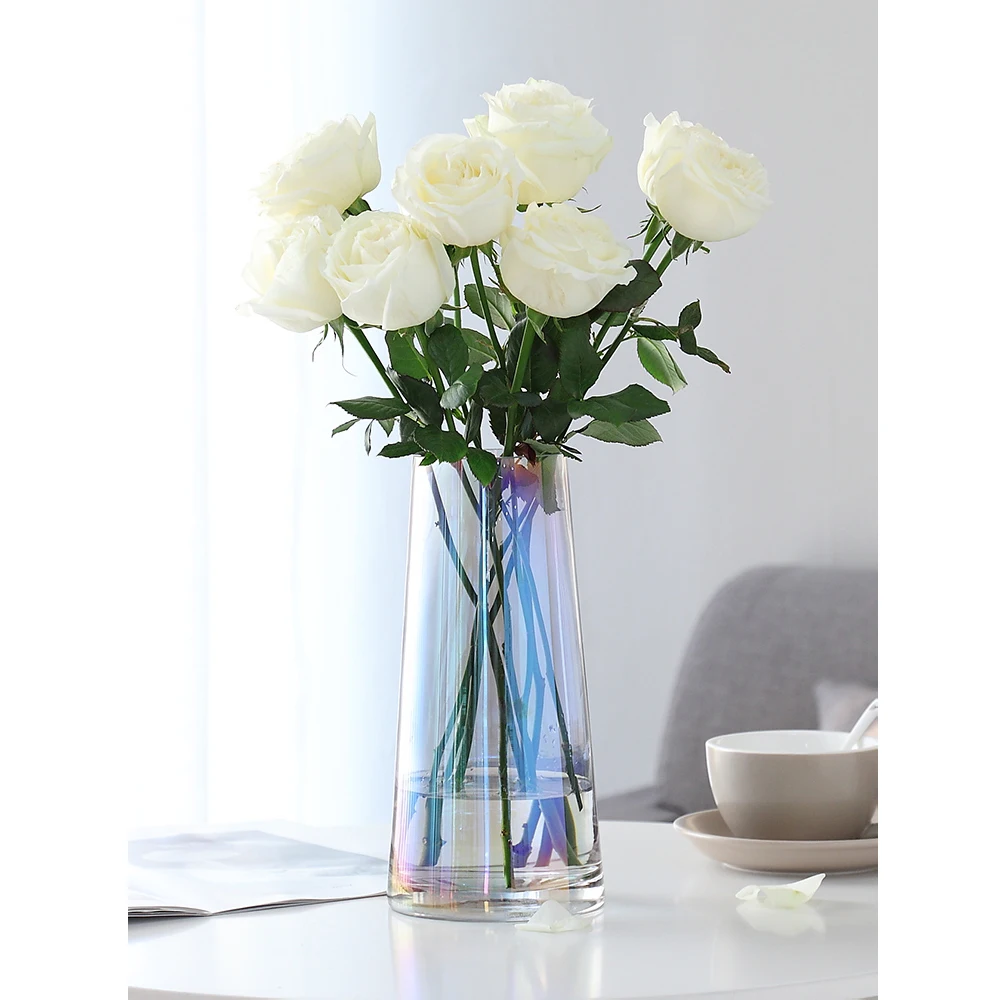 مزهرية زجاجية مبتكرة متعددة الألوان، مزهريات زهور شفافة لحفلات الزفاف، تررم زجاجي، ديكور منزلي مائي #2