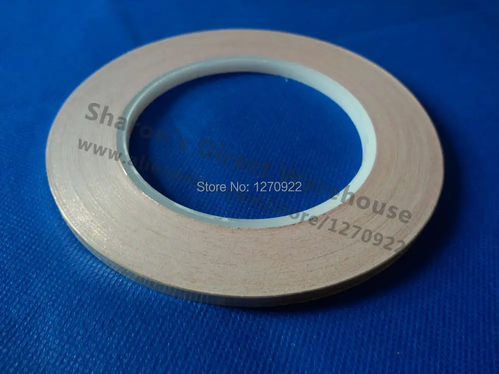 2 pcs 5MM x 30Meters Copper foil tape Adhesive copper tape Shield Tape Single Conductive Film Copper Foil Tape Strap