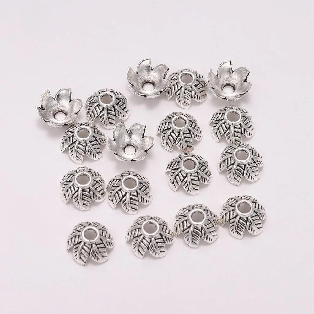 20 Stks/partij 10Mm 6 Bloemblaadjes Antieke Blad Bloem Losse Sparer End Kraalkapje Voor Diy Sieraden Maken Vinden Oorbellen accessoires