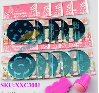 Nail Art Stamping Stamp Image Plates En Schraper Template Set Voor Manicure