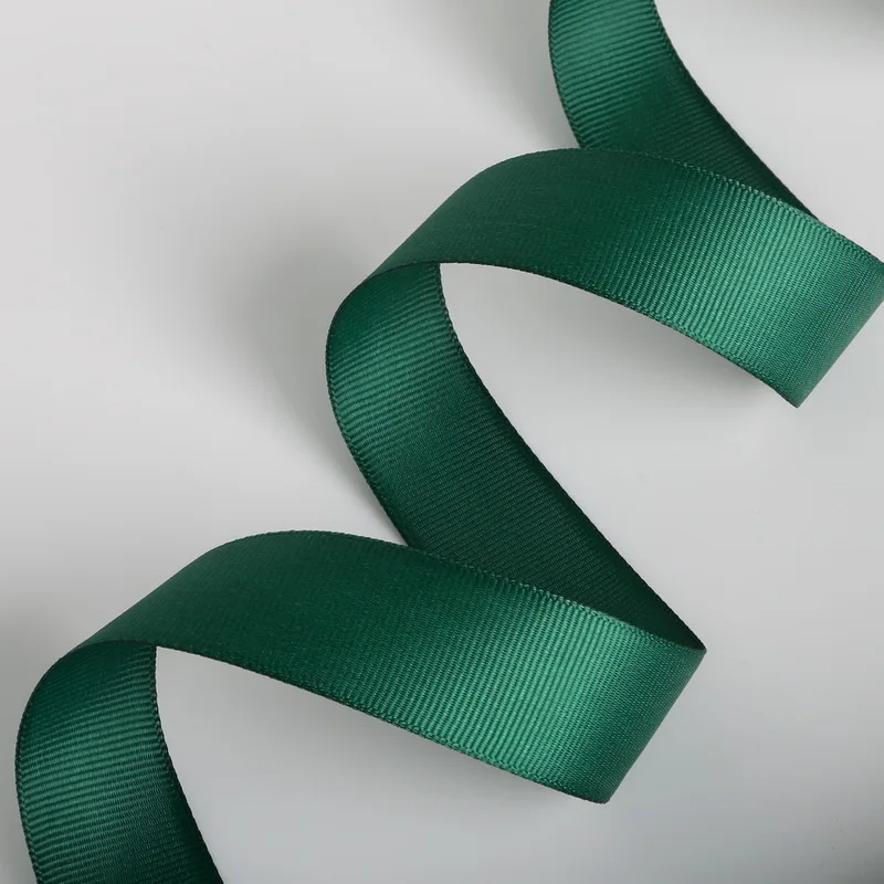 100 yard 7mm 10mm 15mm 20mm 25mm 38mm Dark Green Single Face Grosgrain Ribbon Packing Hair Bow & Sewing Accessories