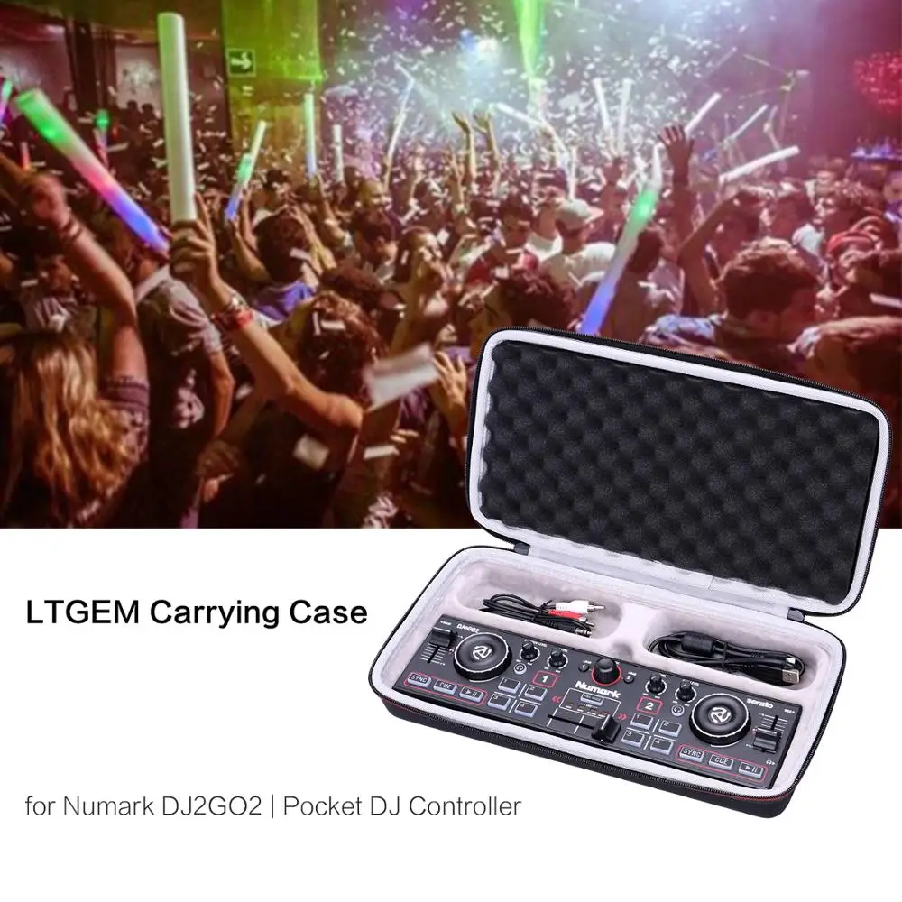 LTGEM EVA Waterproof Carrying Hard Case for Numark DJ2GO2/Pocket DJ Controller