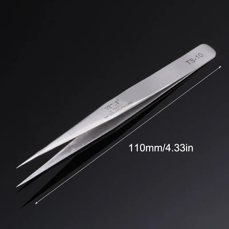 6pcs/lot Vetus Precision Tweezers Stainless Steel Curved Straight Tip Forceps for Mobile Phone Electronic DIY Repair Hand Tools