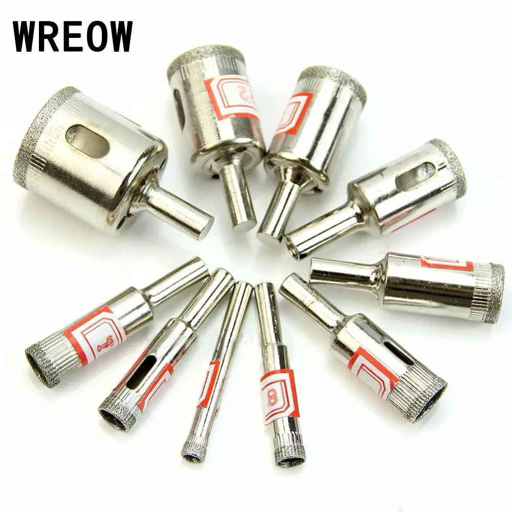 10Pc 6-30Mm Diamond Hole Saw Set Mata Bor เครื่องมือกระเบื้องหินอ่อนดอกสว่านหัวเพชรตัดเครื่องมือ