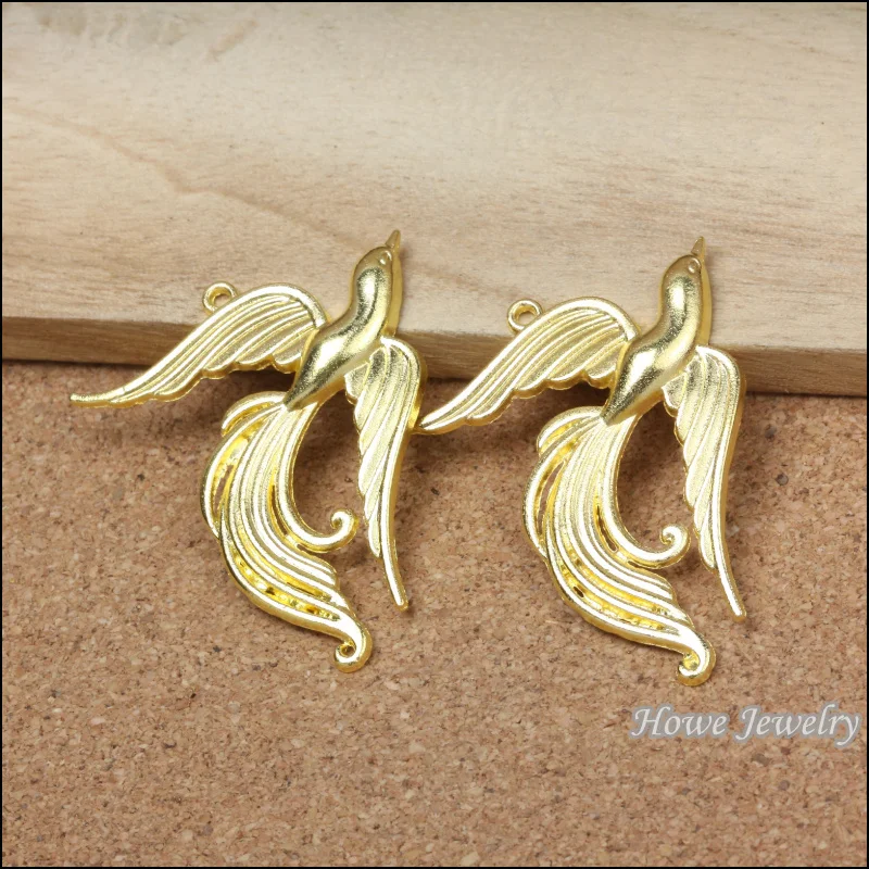 

Free shipping 20pcs Charm bird pendant gold color plated Zinc Alloy Fits Bracelet Necklace DIY Metal Jewelry Findings JC645