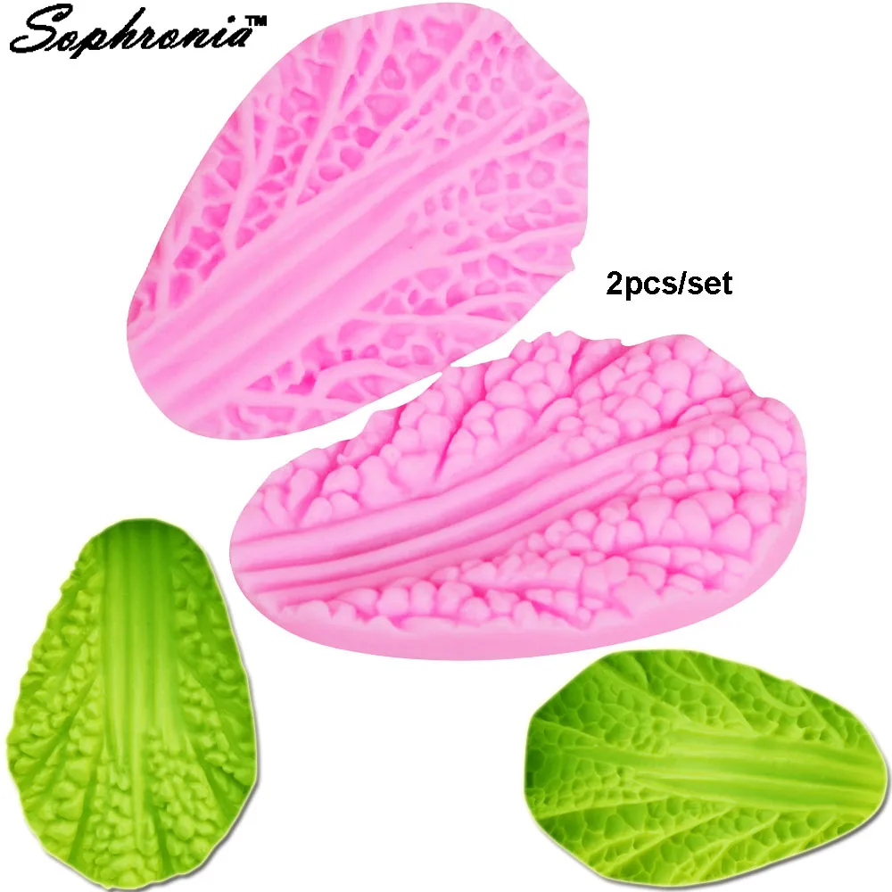 Sophronia Chinese Cabbage Texture Leaf Silicone Mold Baking Moulds Pastry Crafts Candy Chocolate Handicrafts Form Cake ToolM451