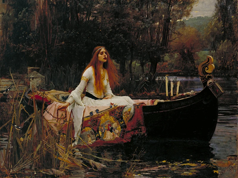 figurative art posters canvas painting portrait mural prints art home decor picture the lady of Shalott John William Waterhouse