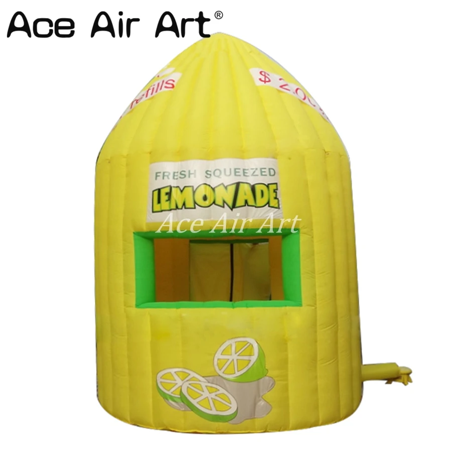 Nicely inflatable lemonade booth/stands,inflatable mobile lemon juice drink stall/Beverage bar lenmon tent for promotion