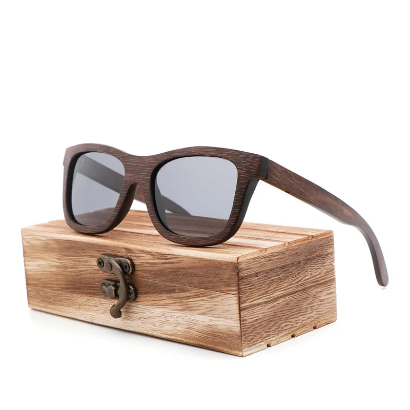 

BerWer Brown Bamboo Sunglasses Polarized Handmade Men Sunglass Women Gafas Oculos De Sol