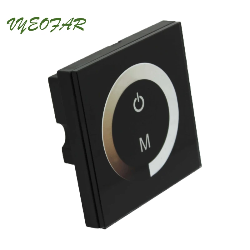 New Touch Panel Wall Mount Led Strip Dimmer 12V 24V Input 4A 2 Channel Output 5050 3528 Single Color Touchable Glass 86 Type