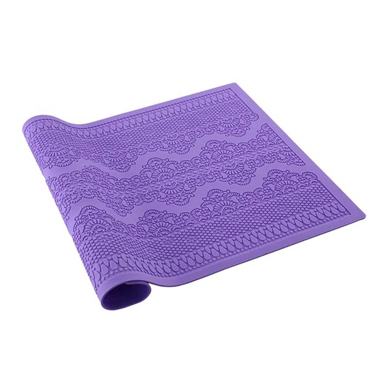 Aomily Wedding Cake Silicone Flower Lace Brim Decor Sugarcraft Icing Fondant Mold Mousse Tikar Pad Rumah Pastry Baking Alat Supplie