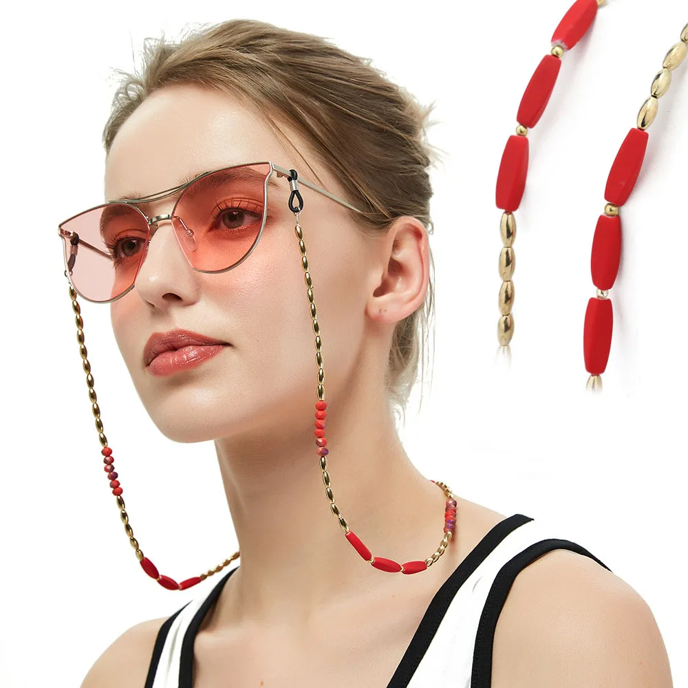 1pc/10pcs/lot 4 colors Acrylic Beads Eyeglass Lanyards Sunglasses Neck Cord Holder Beads Eyeglass chains retail wholesale