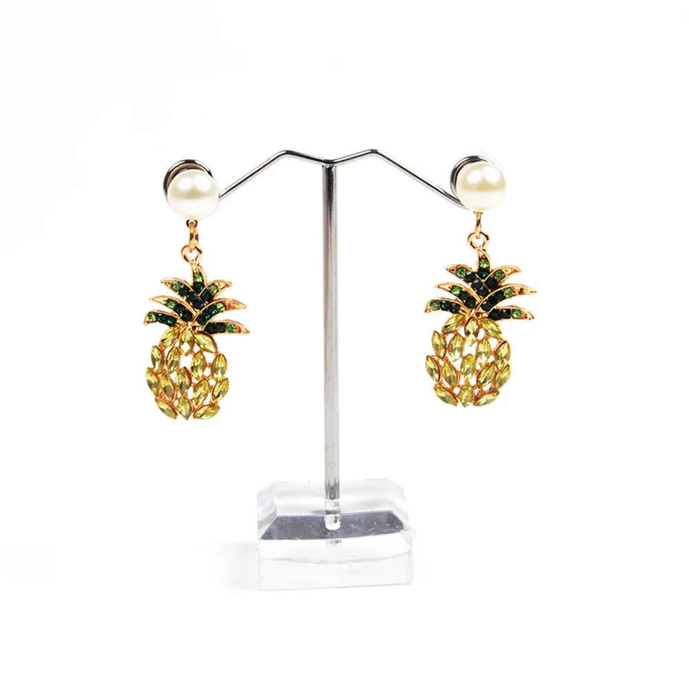 Glass Peart Gold Pineapple Drop Earrings Gift For Women Fashion Earring