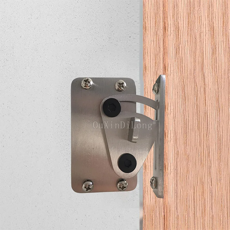 

1PCS Stainless Steel Sliver Door Latch Door Lock for Sliding Barn Wood Door Easy DIY Silver/Black JF1775