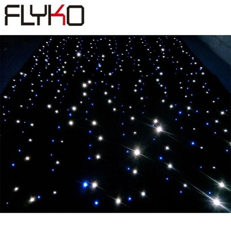 

4m x 6m 16pcs/sqm BW single color Portable backdrop flexible nightclub led lighting display star curtain