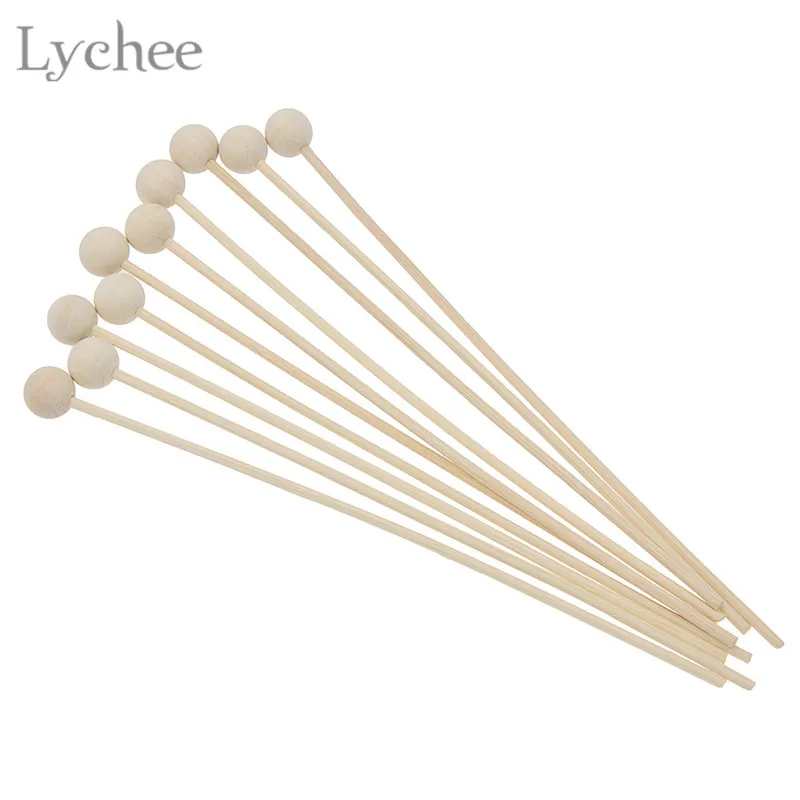 Lychee Life 10pcs Wood Ball For Fragrance Diffuser Aromatherapy Rattan Reed Sticks DIY Home Decoration