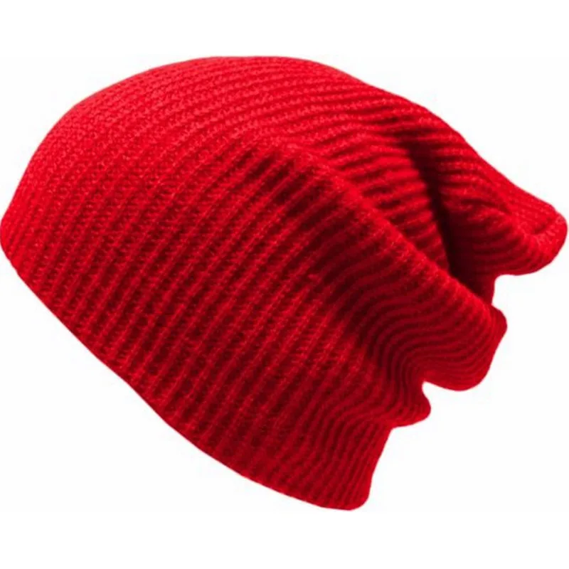 Solid Musim Dingin Topi Beanie Rajutan Tengkorak Topi untuk Pria Wanita Navy Merah Hitam Abu-abu Gelap