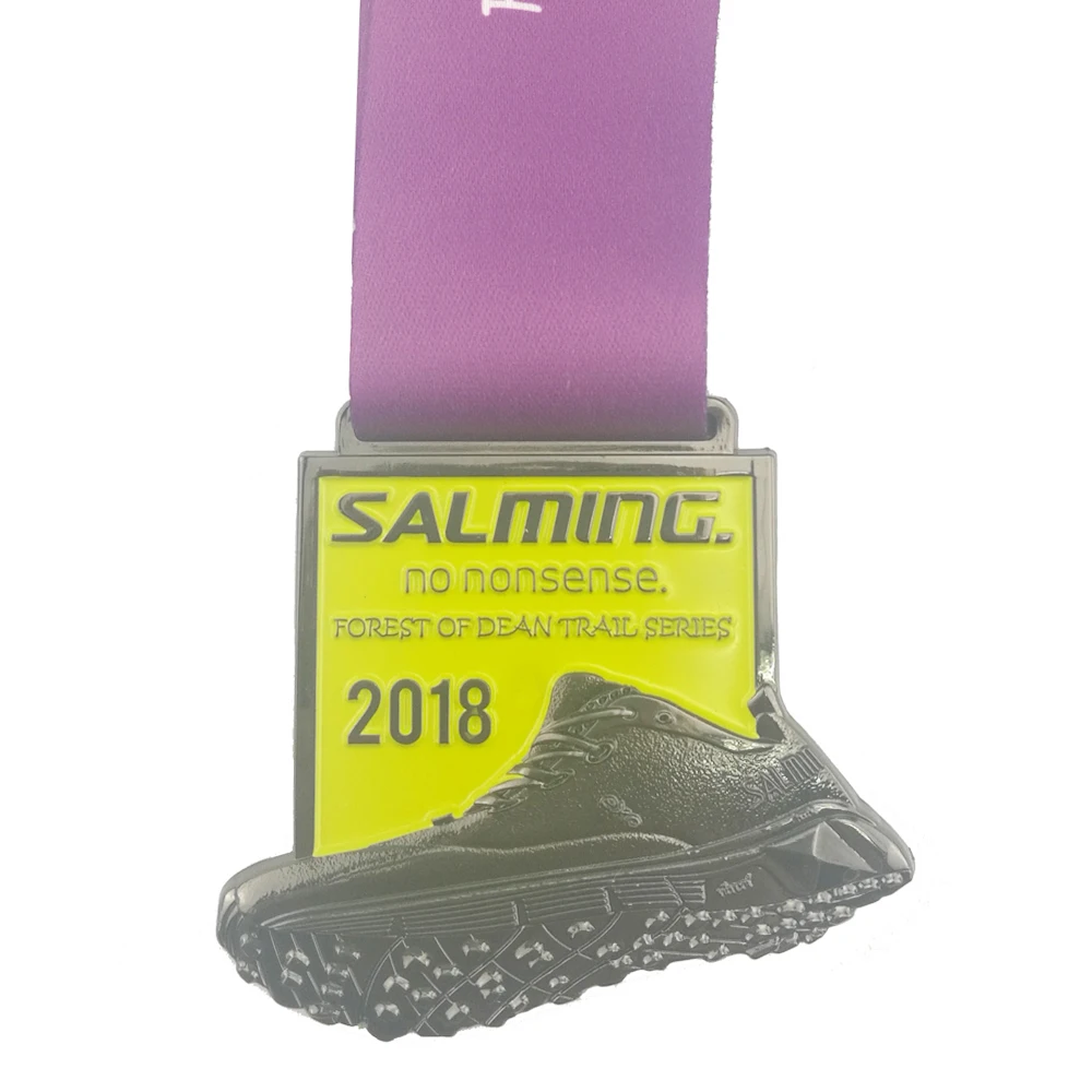 Sport Medal with Custom Shoes Logo, Champion and Runner Race Medal