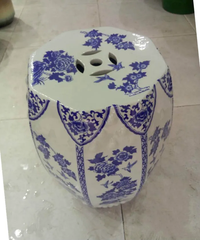 Jingdezhen Ceramic Stool Ancient Green Octagonal Stool Outdoor Bathroom Balcony Stool Decoration home decoration porcelain stool