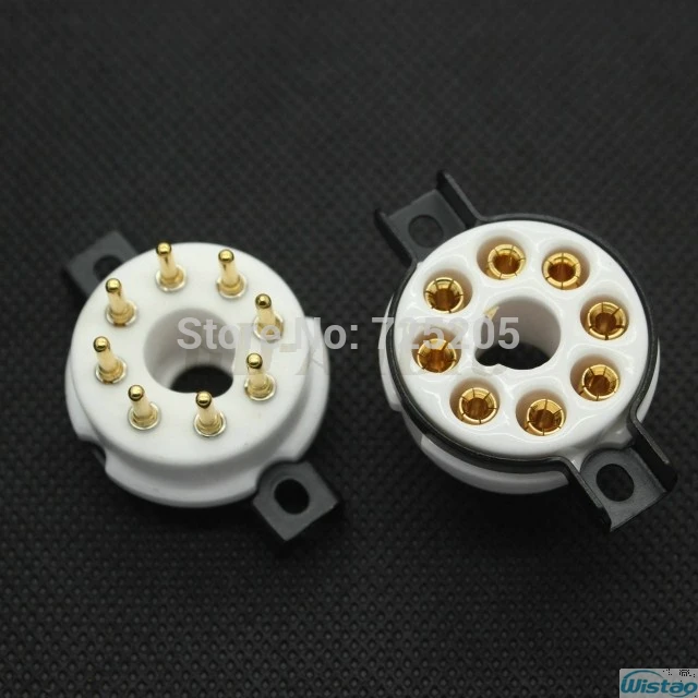 8-контактная позолоченная вакуумная трубка с большими восемью контактами KT66 KT88 EL34 EL37 позолоченная медная и керамическая основа