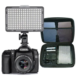 176 pcs LED Light for DSLR Camera Camcorder Continuous Light, Battery and USB Charger, Carry Case Photography Photo Video Studio