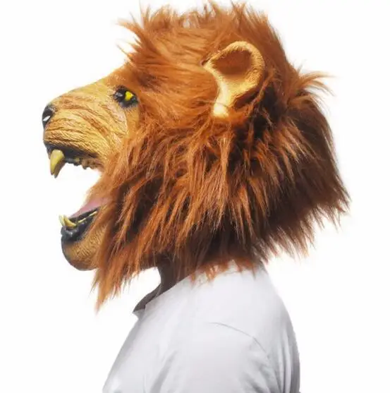 2017 Halloween Props Adult Angry Lion Head Masks Animal Full Celebrity Party Fancy Classic Cosplay Latex Lion Mask