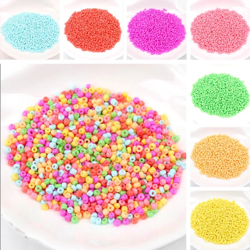 Neonowa szklana przekładka koraliki koraliki z czeskiego szkła do biżuterii handmade DIY 2mm 3mm 4mm