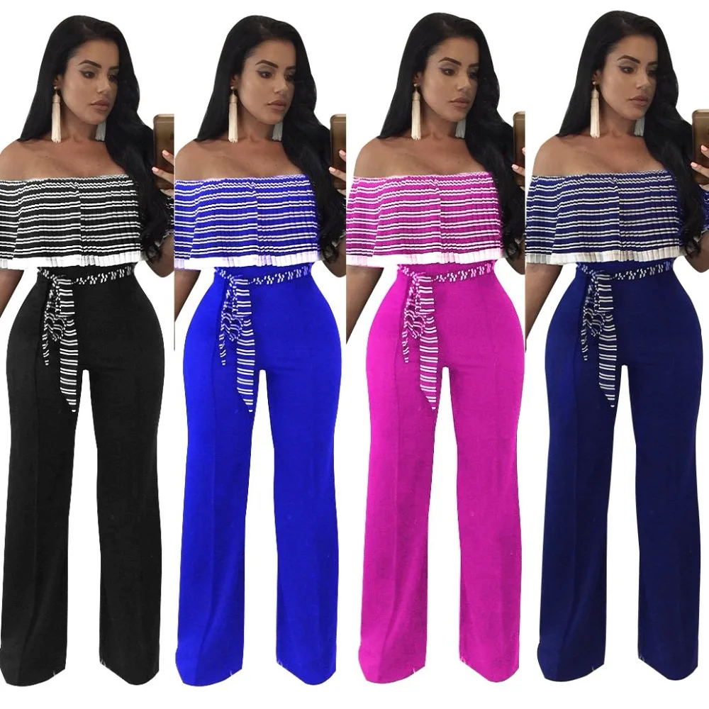 Fashion Women tube Ruffles Jumpsuits Sexy Playsuits plus size Bodysuits Rompers