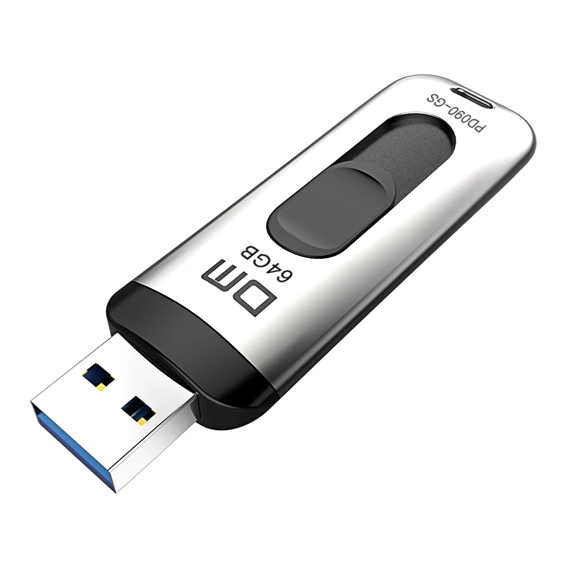 Unidad Flash DM PD090 USB 3,0, lápiz de memoria metálico de alta velocidad de 128GB, 64GB, 32 GB, 16 GB, disco U, unidad Flash con carcasa plateada