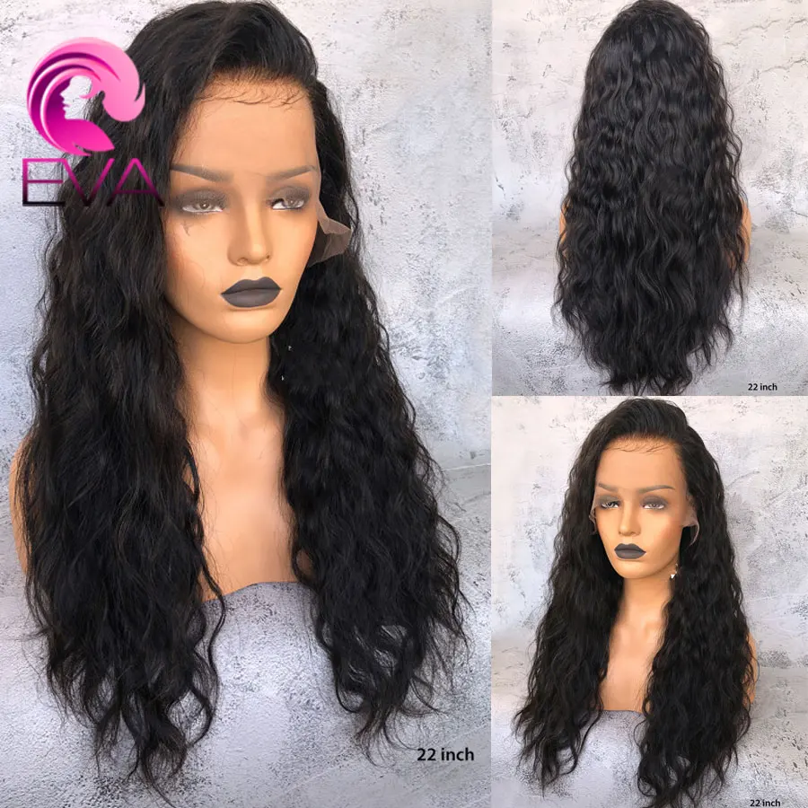 Perruque lace front wig Remy brésiliennes 13x6-EVA, Perruque frontale à dentelle de cheveux de bébé, perruque pour femmes noires de cheveux pre-plucked avec nœuds décolorés