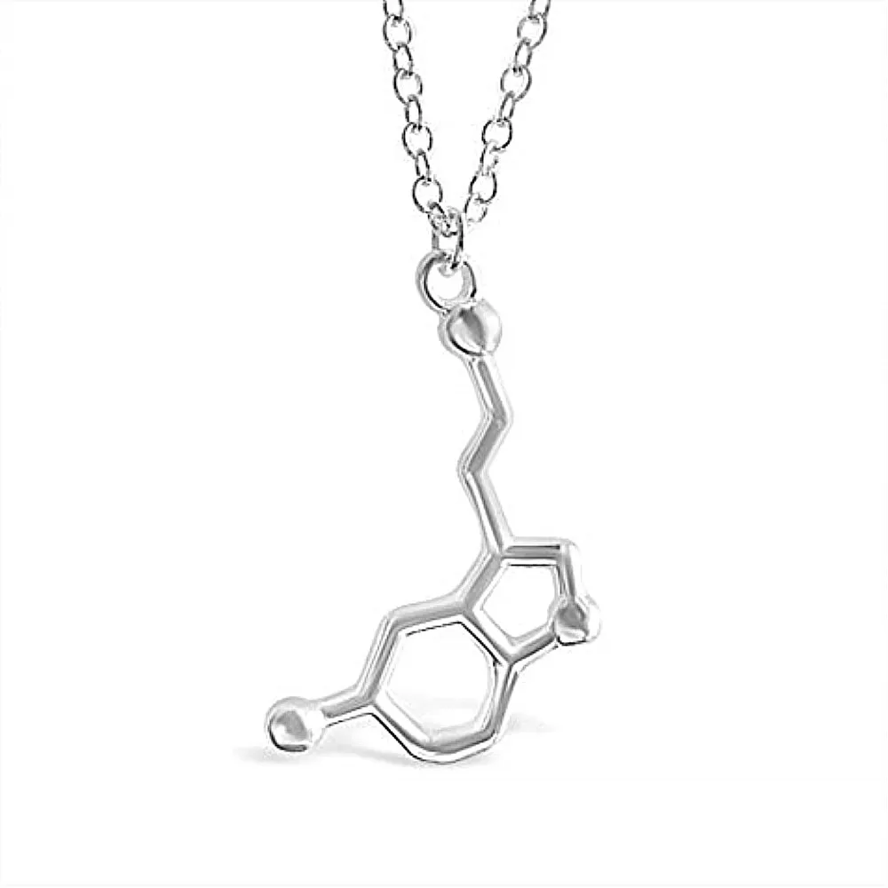 Double Nose Fashion Metal Alloy Caffeine Molecule Necklace Chemistry Science Geek Coffee Lover Jewelry for Women